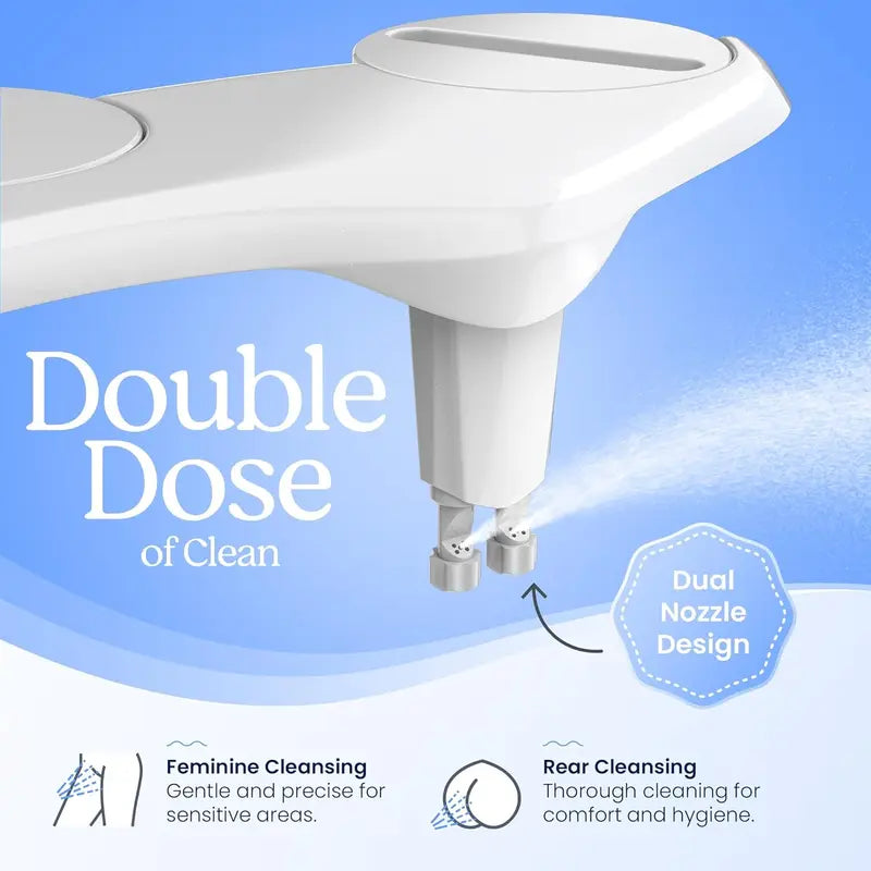 💧 Bidet Attachment: Dual Nozzle Self-Cleaning Toilet Sprayer